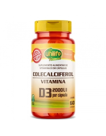 VITAMINA D3 COLECALCIFEROL - 60 CAPS - UNILIFE