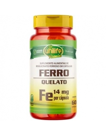 FERRO QUELATO FE 550MG - 60 CAPS - UNILIFE