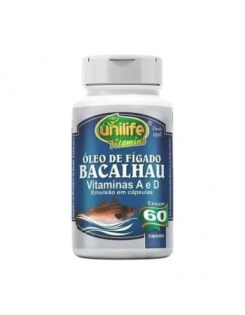OLEO FIGADO BACALHAU 350MG 60 CAPS - UNILIFE
