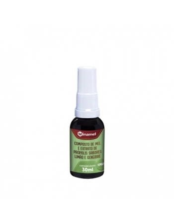 SPRAY MEL/EXTRATO PROP. SABOR LIMÃO/GENGIBRE 30ML - MINAMEL