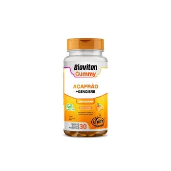 GUMMY ACAFRAO + GENGIBRE BIOVITON - SABOR LARANJA - 30 GOMAS - UNILIFE