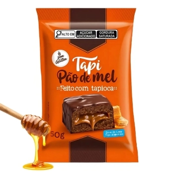 TAPI PÃO DE MEL RECH. C/ DOCE DE LEITE 10 X 50G - TAPI FOODS (NOVO)
