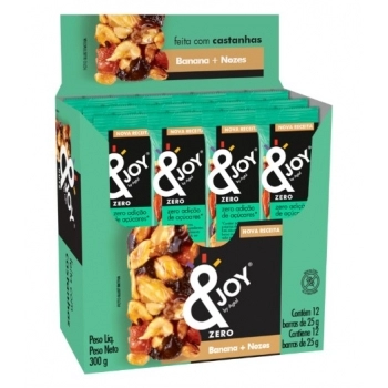 BARRA ZR. AÇUCAR &JOY DP.12X25G BANANA E NOZES - ENOVA