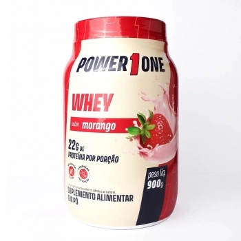 WHEY PROTEIN CONCENTRADO 23G MORANGO 900G - POWER ONE