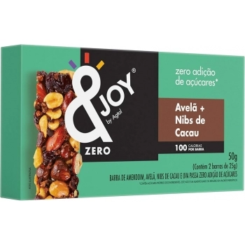 BARRA ZR. AÇUCAR &JOY 50G AVELÃ/NIBS DE CACAU - ENOVA