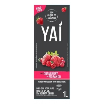 SUCO SABOR CRANBERRY C/ MORANGO 1L - YAI
