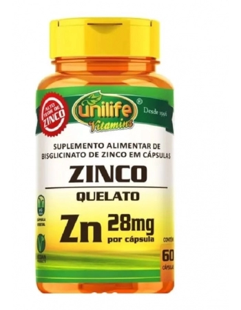 ZINCO QUELATO 600MG - 60CAPS - UNILIFE
